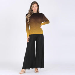 Mustard Pleated Longsleeve Top