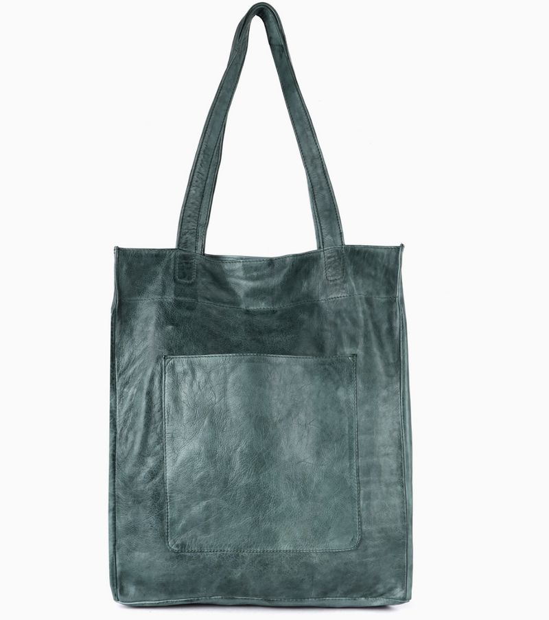 Green Margie Handcrafted Leather Tote Bag