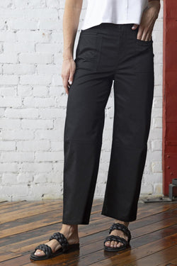 Stretch Black Barrel Twill Pant