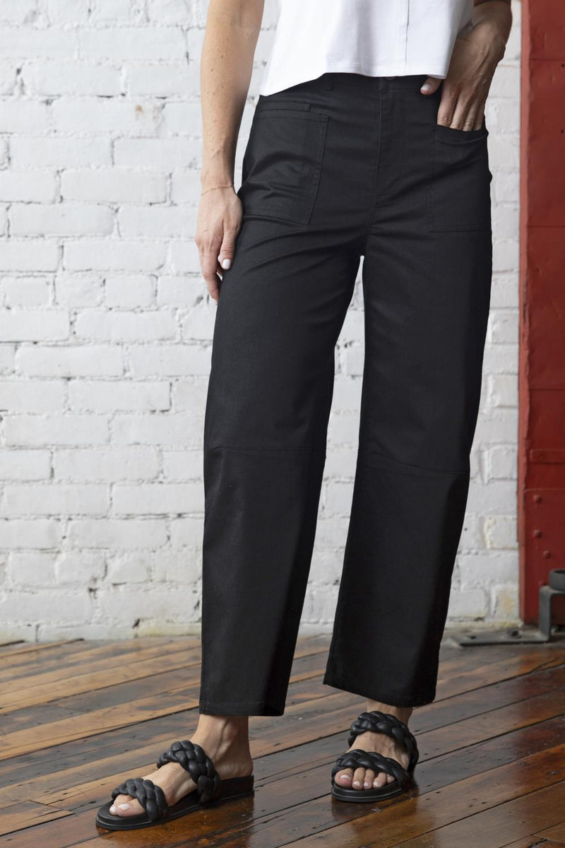 Stretch Black Barrel Twill Pant