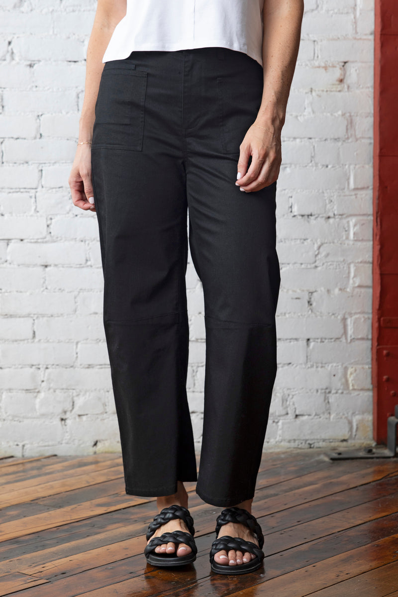 Stretch Black Barrel Twill Pant