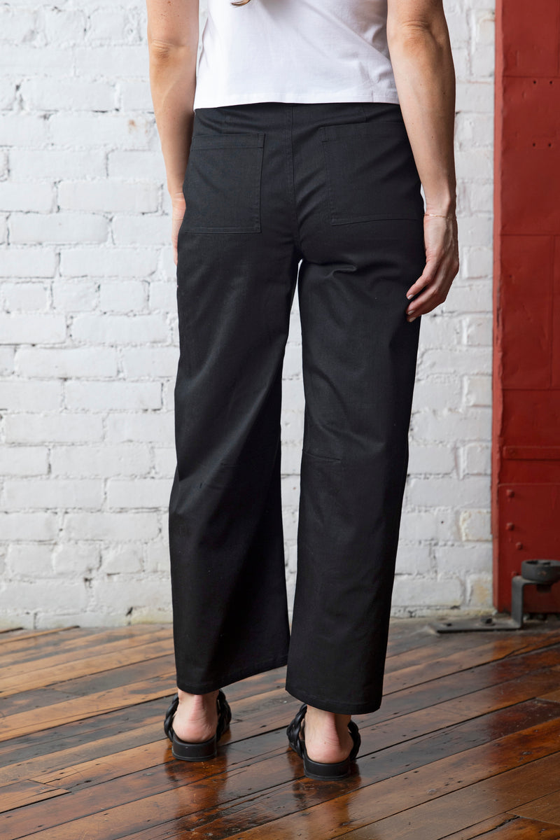 Stretch Black Barrel Twill Pant