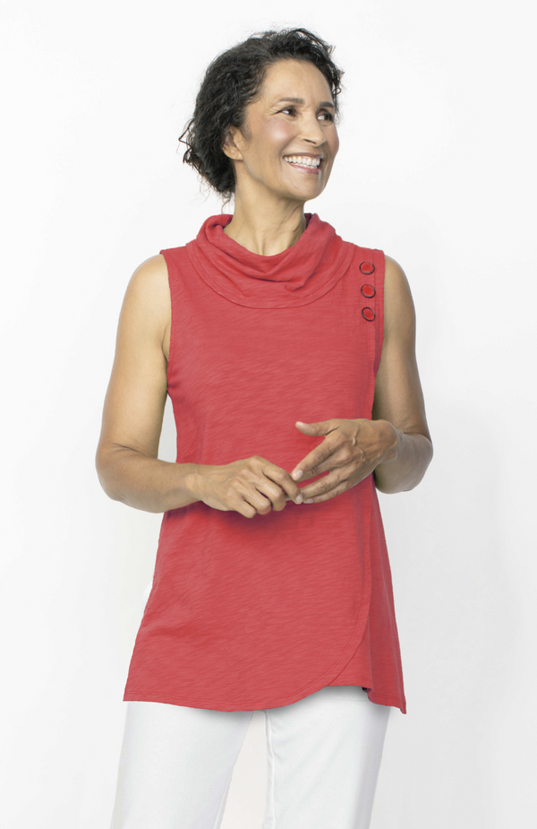 Rose Cowl Crossover Tank