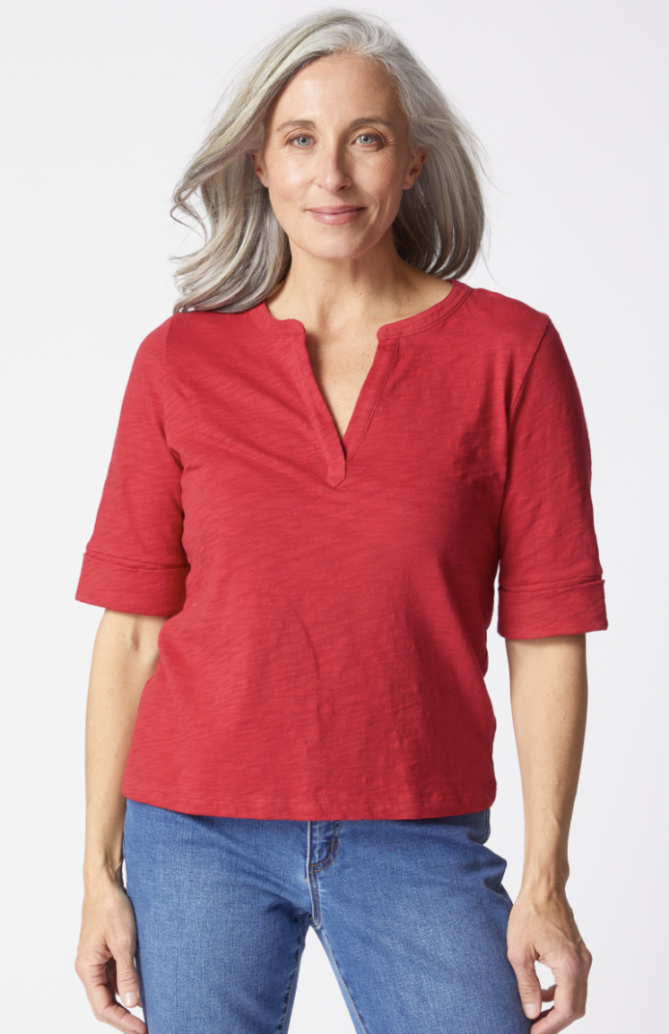 Ruby Cotton V-Neck Top