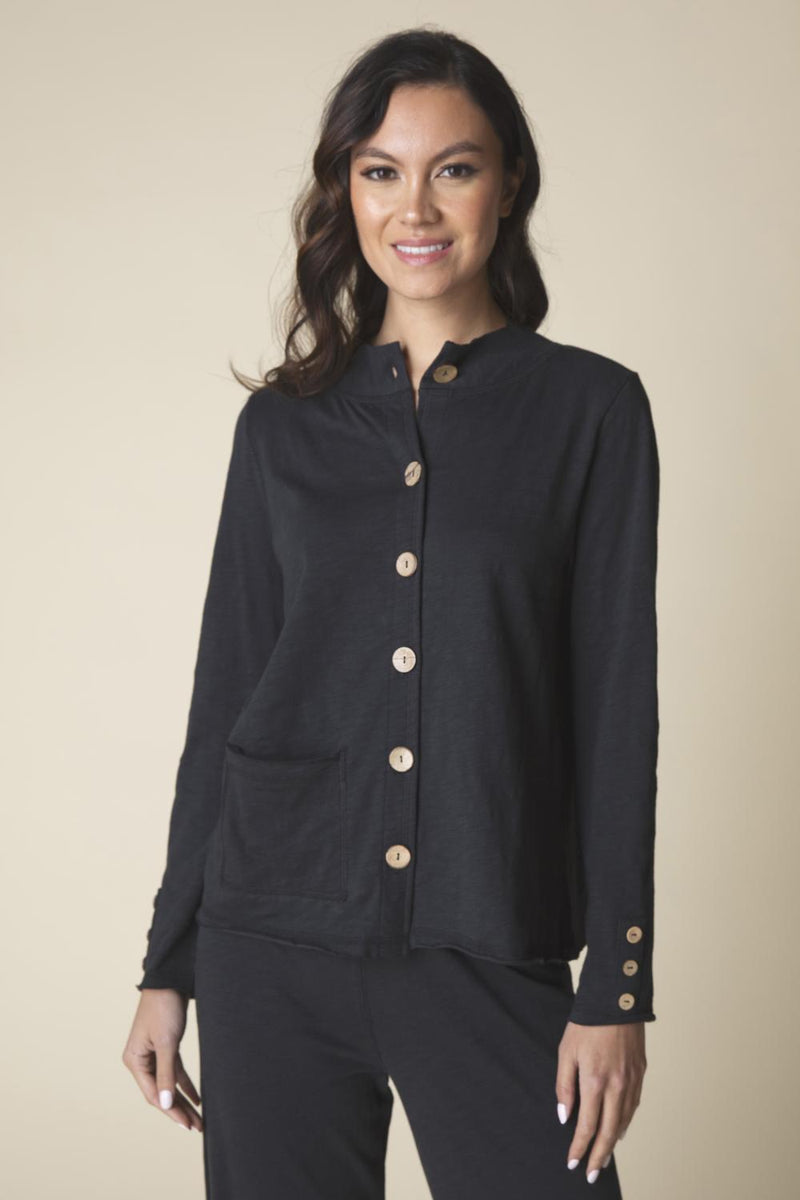 Black Button Cardigan