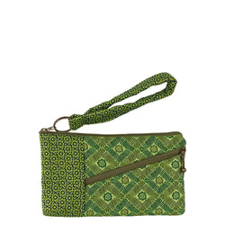 Mosaic Green Beetle Wristlet