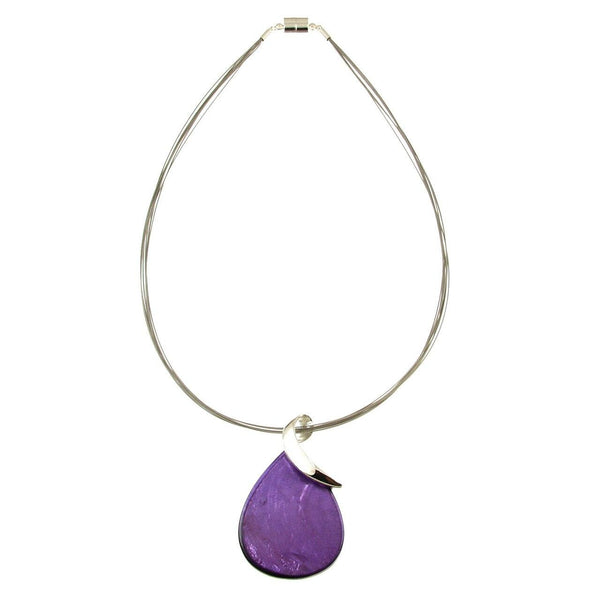 Purple Resin Tear Necklace