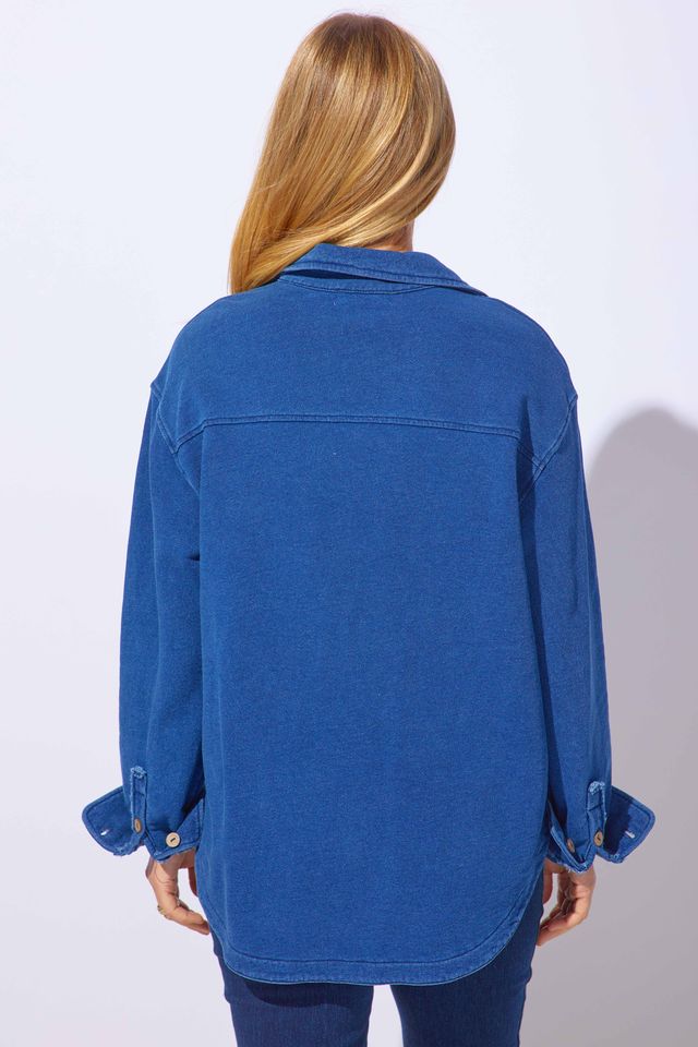 Blue Terry Anywhere Shacket