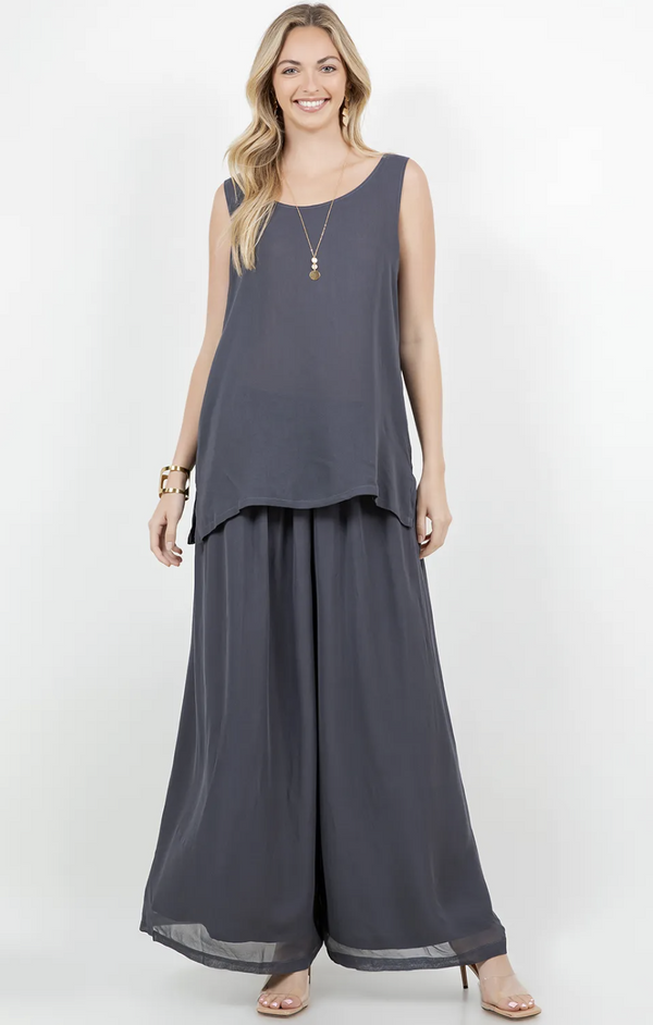 Onesize Grey Tank and Palazzo Pant Set