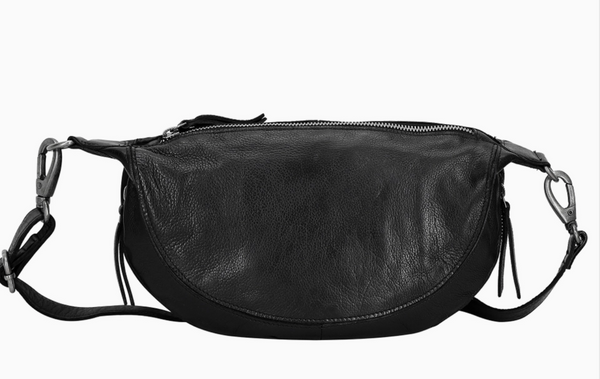 Handcrafted Black Leather Sling Bag