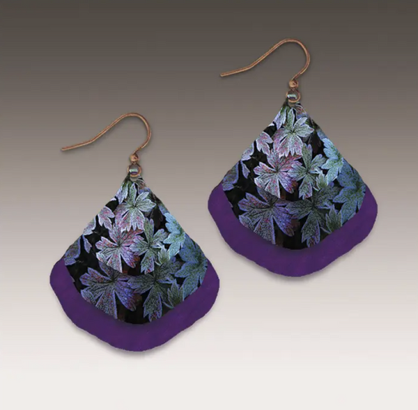 Frosted Leaves Ginkgo Fan Earring