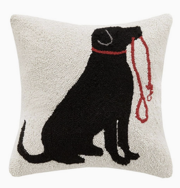 Labrador Dog & Leash Hook Pillow