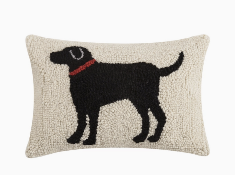 Black Dog Hook Pillow