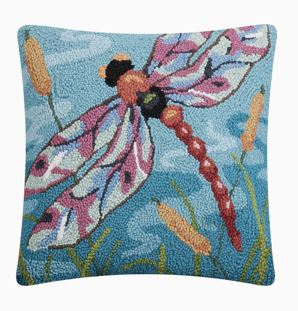 Dragonfly On the Pond Hook Pillow