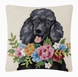 Floral Poodle Hook Pillow