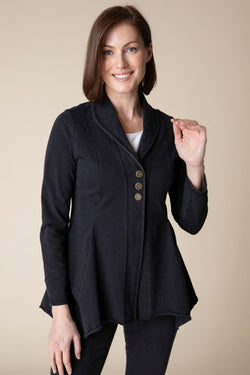 Black Cotton Swing Jacket