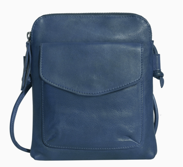 Ezra Handcrafted Denim Leather Crossbody Bag