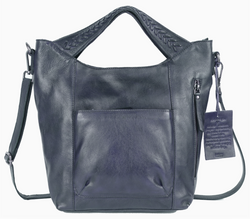 Denim Mason Braid Leather Tote