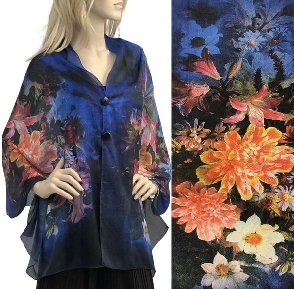 Satin Charmeuse Button Shawl