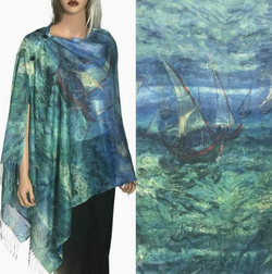 Ships at Sea Button Shawl