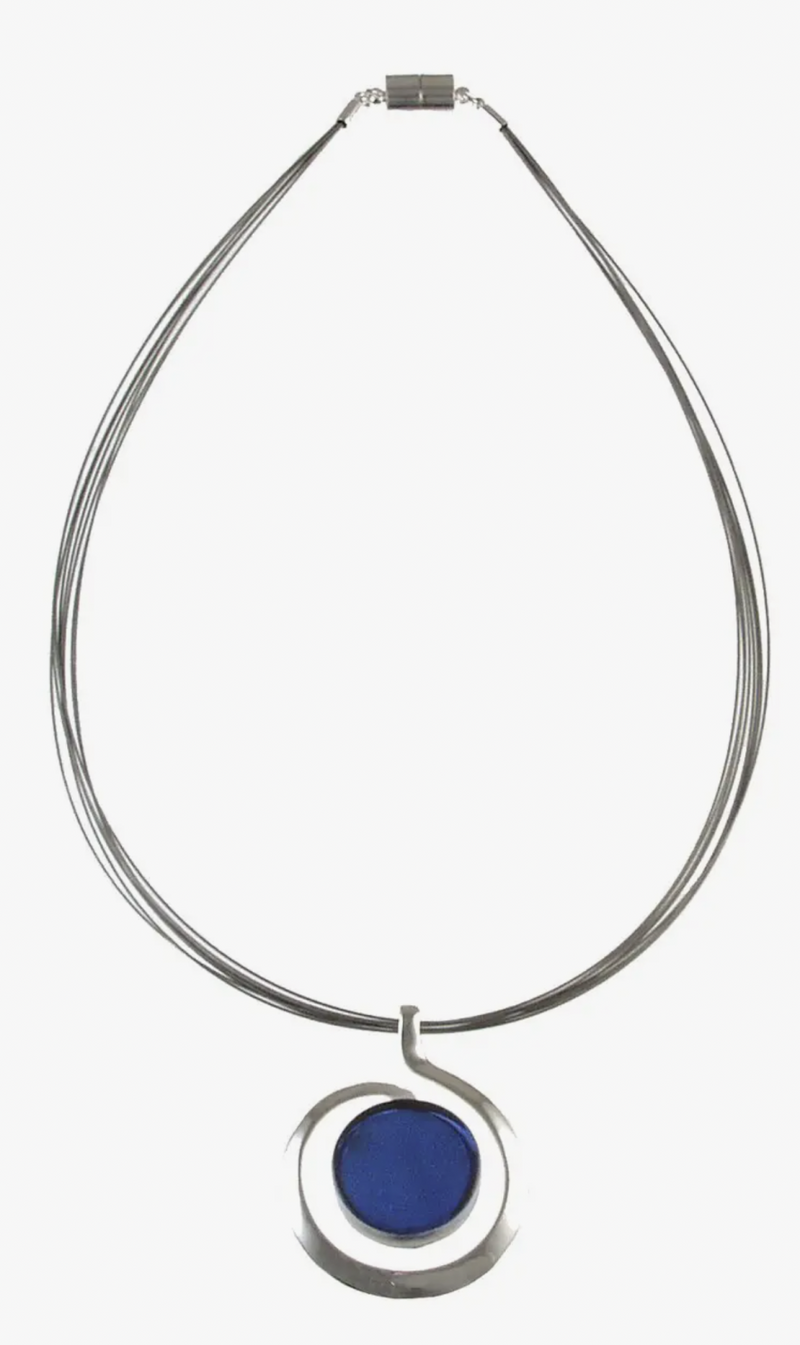 Royal Blue Shiny Swirl Pendant