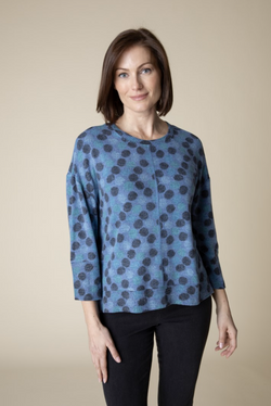 Polka Dot Fleece Seam 3/4 Top