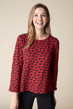 Red and Black Polk Dot Top