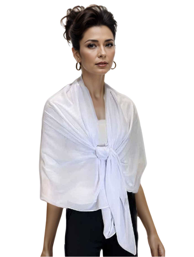 White Georgette Shawl
