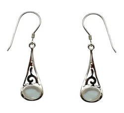 Blue Moonstone Silver Earrings