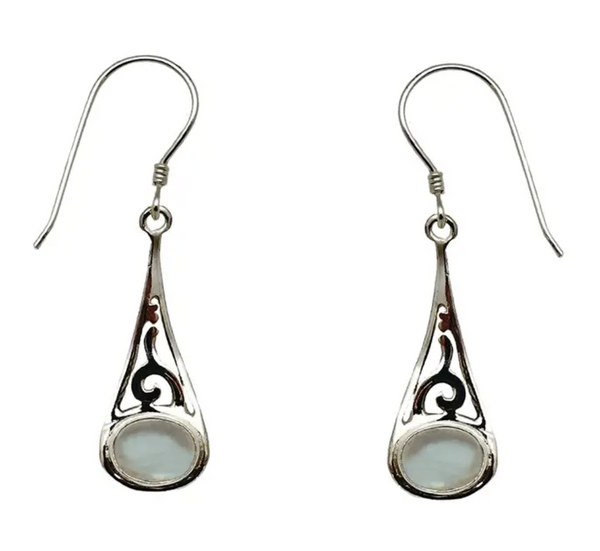 Blue Moonstone Silver Earrings