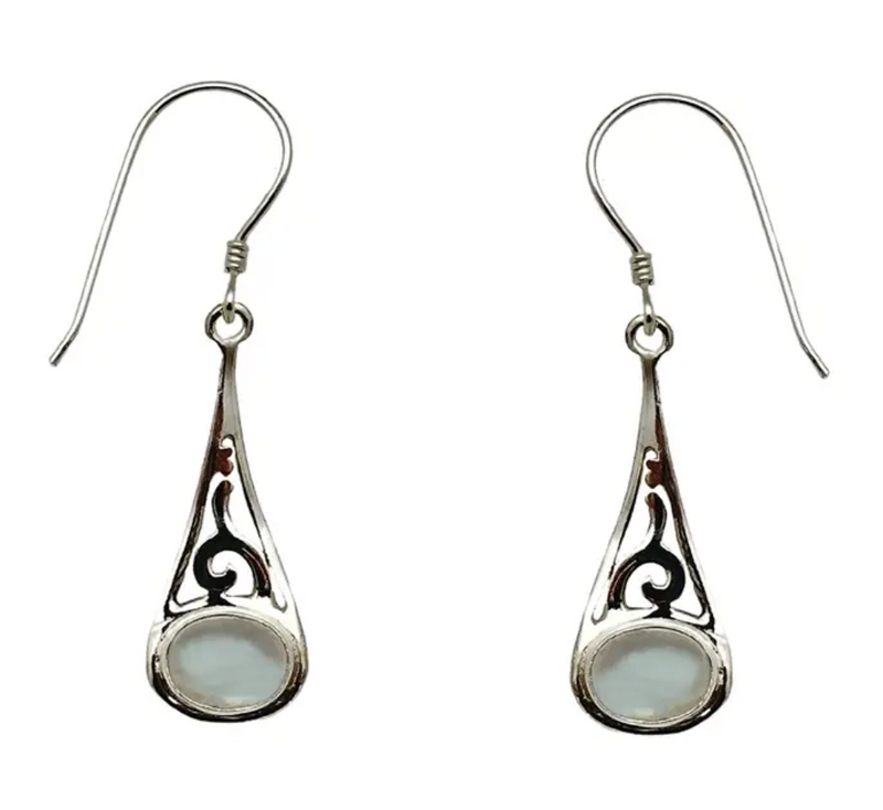 Blue Moonstone Silver Earrings