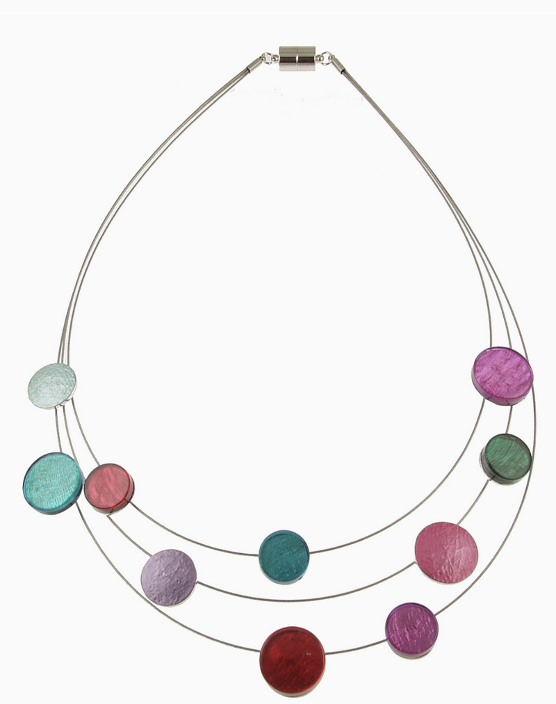 Three Strand Multi Circle Necklace