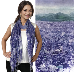 Purple Fields Art Design Shawl