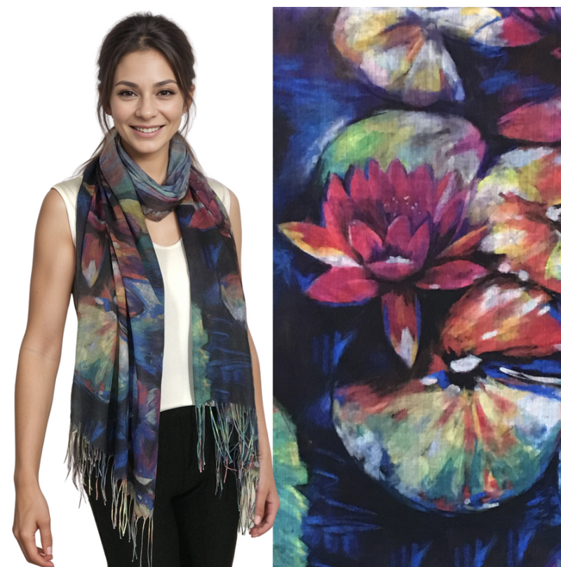 Lily Pad Art Design Shawl