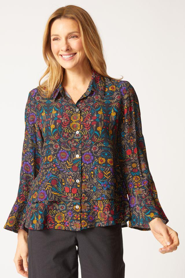 Black Multi Floral Blouse