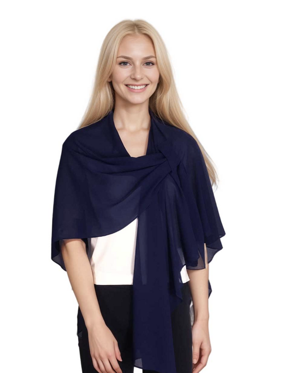 Navy Georgette Pull Through Loop Wrap