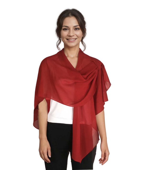 Red Georgette Pull Through Loop Wrap