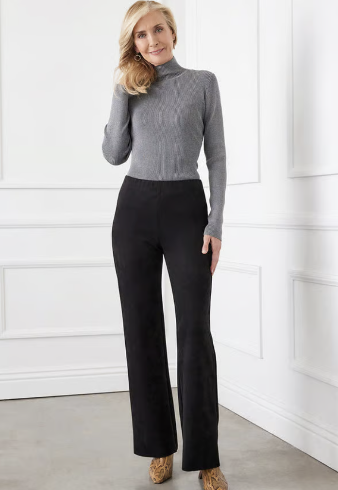 Black Faux Suede Pants