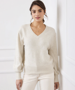 Sequin V-Neck Sweater