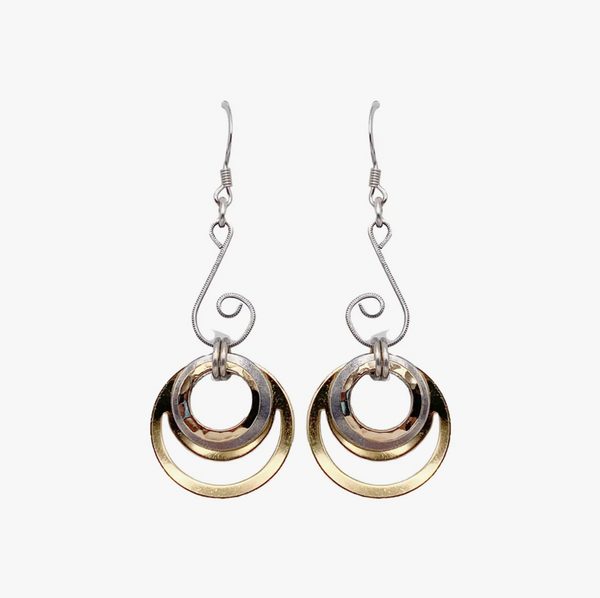 Gold Multi Ring Earring
