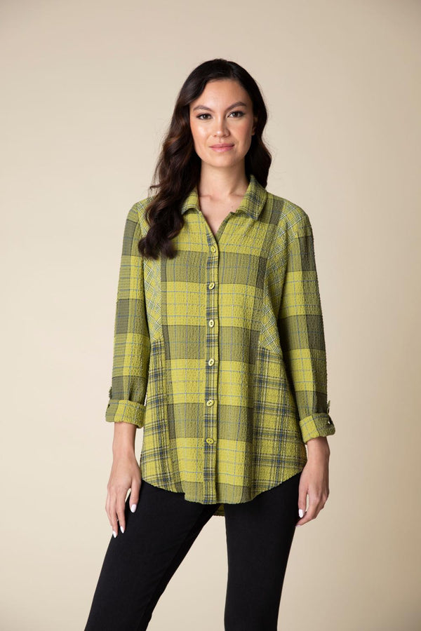 Pear Mix Up Plaid Shirt