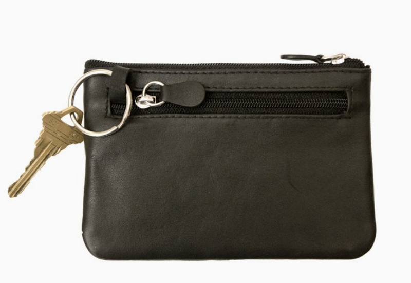 Black Leather Coin Bag