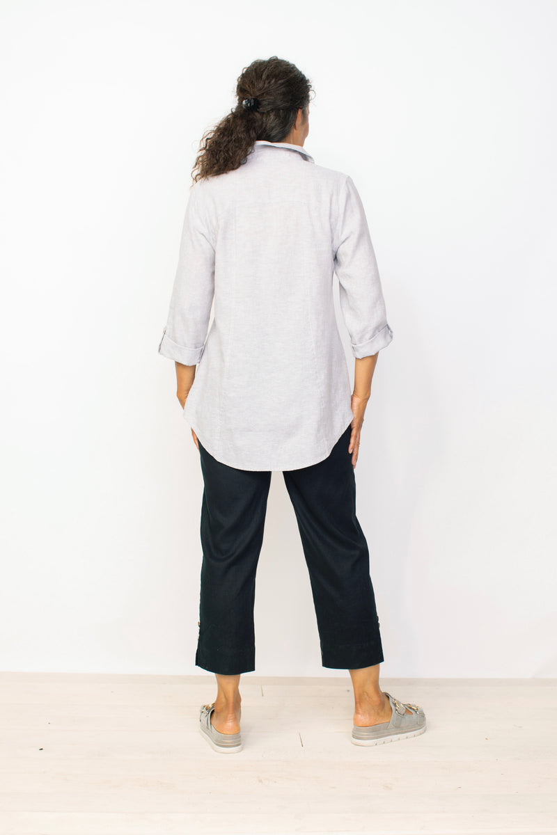 Silver Linen Blouse
