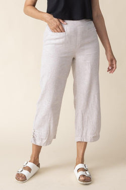 Oat Pleat Button Capri