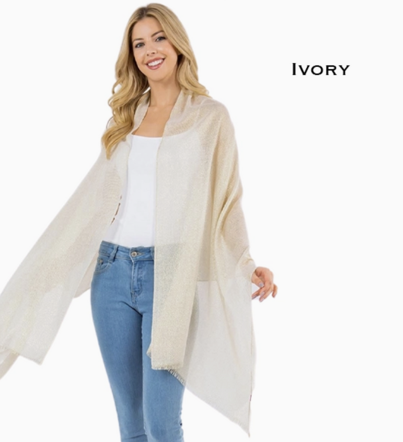 Ivory Metallic Scarf
