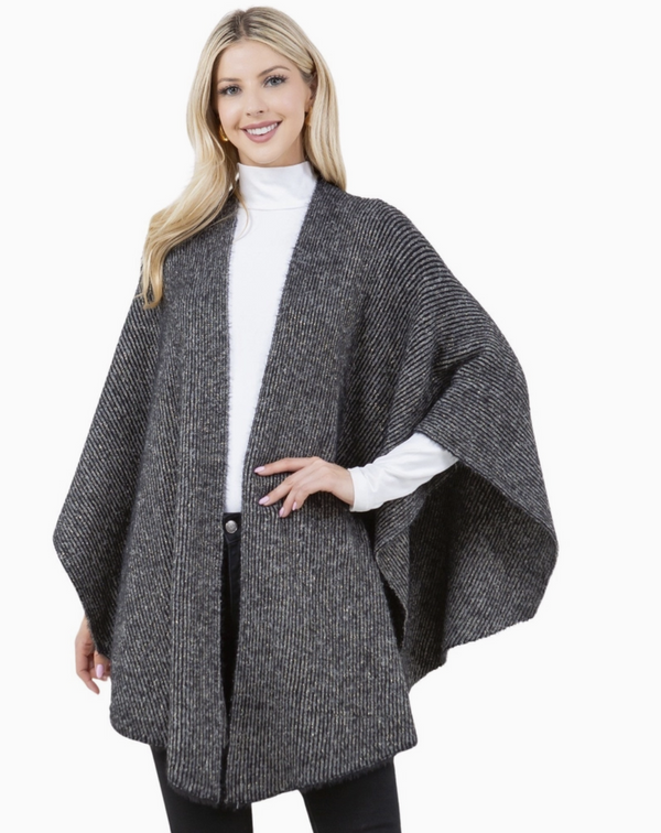 Black Metallic Ruana