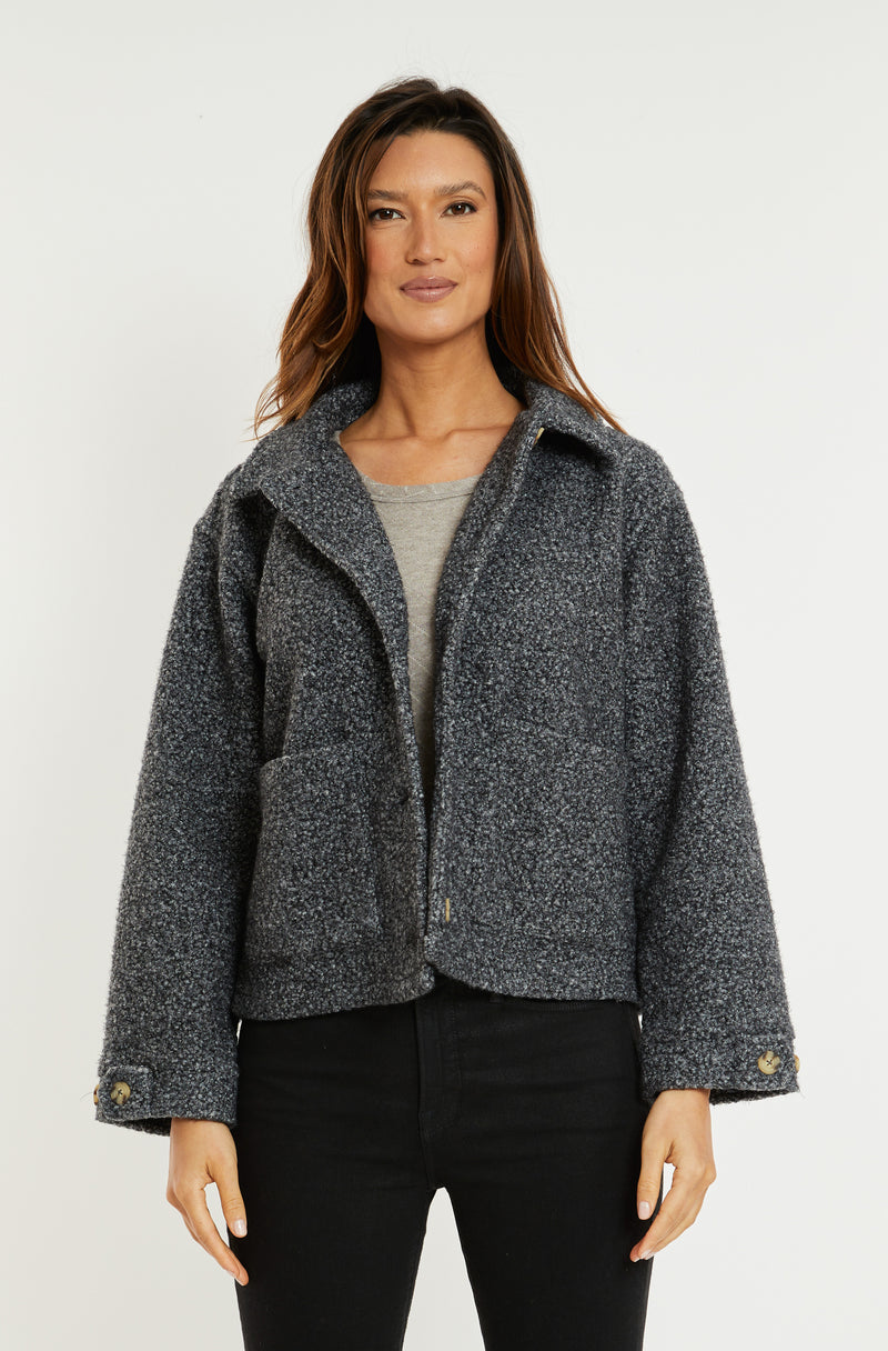 Charcoal Button Jacket