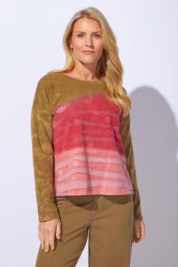 Rose Tie Dye Sunset Top