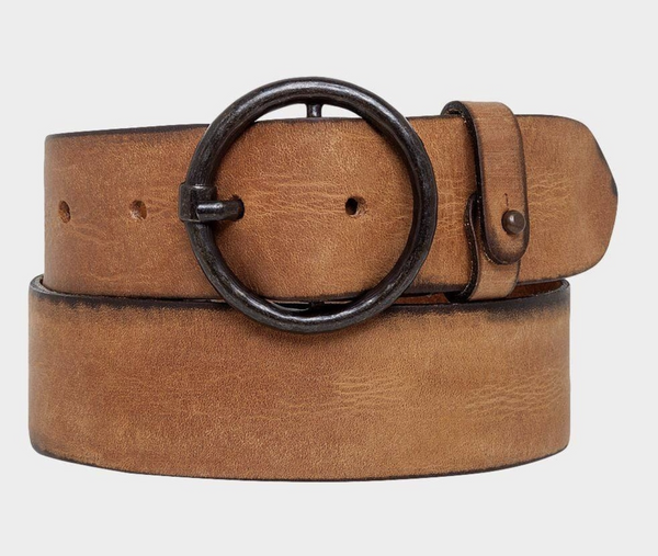 Cognac Vintage Full-Grain Leather Belt