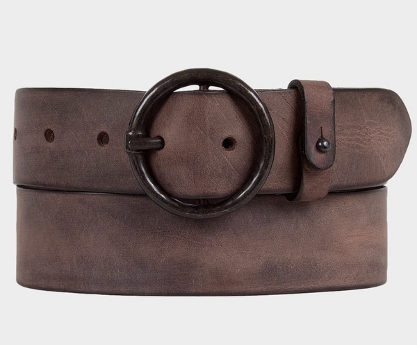 Brown Vintage Full-Grain Leather Belt